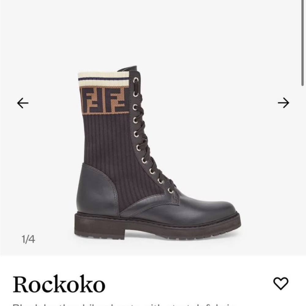Fendi Black and Brown Rockoko Boots